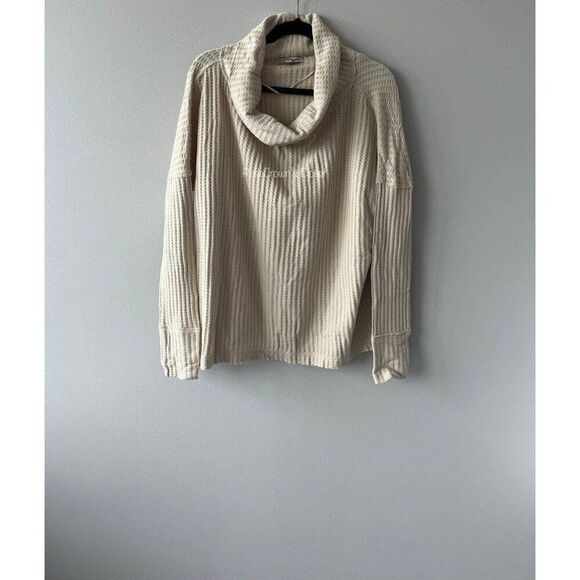 Free People NWT Fall Chic Mock Neck Boho Coastal Grandma Cottage Knit Sweater - Picture 2 of 8